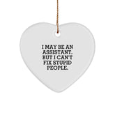Funny Heart Ornament Gifts for Assistant from Friends or Family, Christmas Unique Assistant Decorations with Inspirational Quote - Image 1